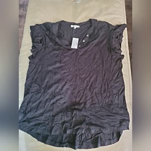 Nwt maurices black flutter sleeve top